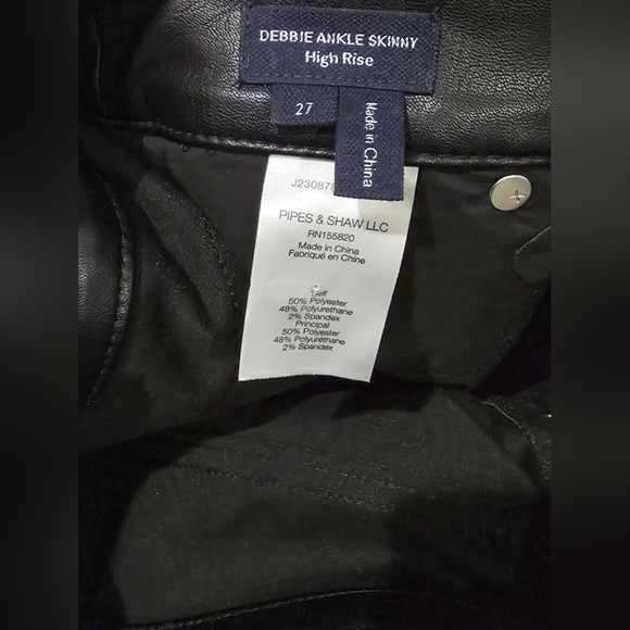 Veronica Beard Debbie Ankle Skinny High Rise Black Vegan Leather Pants 27 NWT‎ - Picture 7 of 7